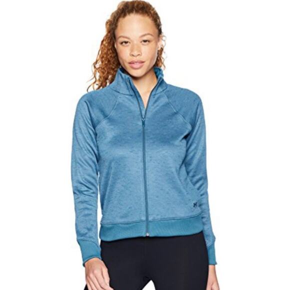 NWT Under Armour Women's LARGE Fleece Full Zip Static blue - Picture 1 of 8